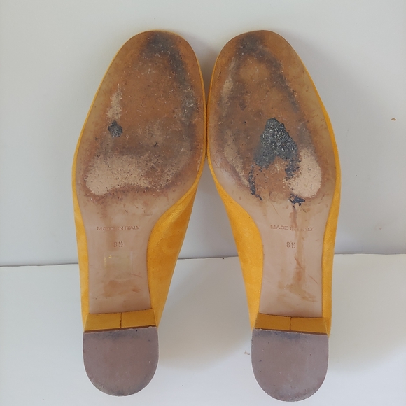 Everlane The Day Heel Mule Slip On Shoes Yellow Suede Size 8.5 - Picture 12 of 15